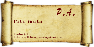 Piti Anita névjegykártya